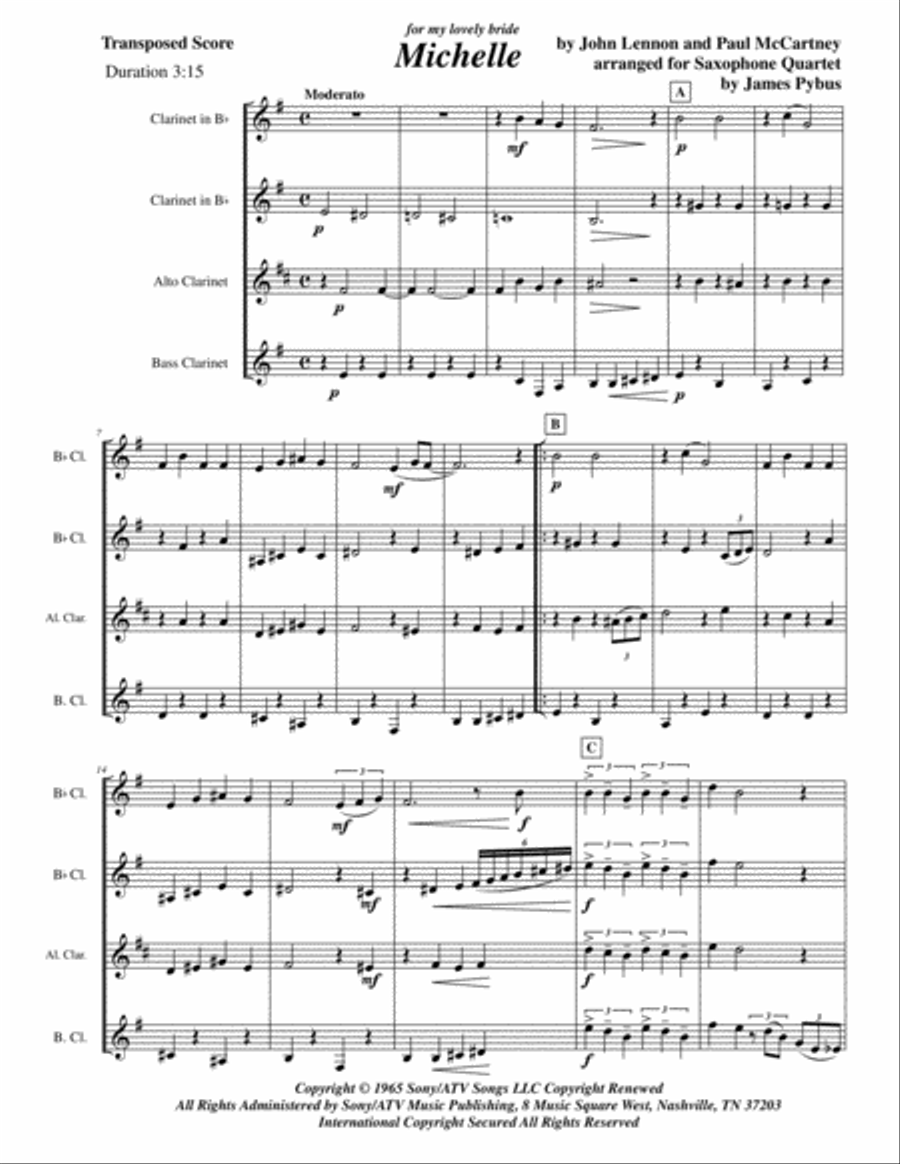 Michelle Woodwind Quartet scores gallery preview page 3