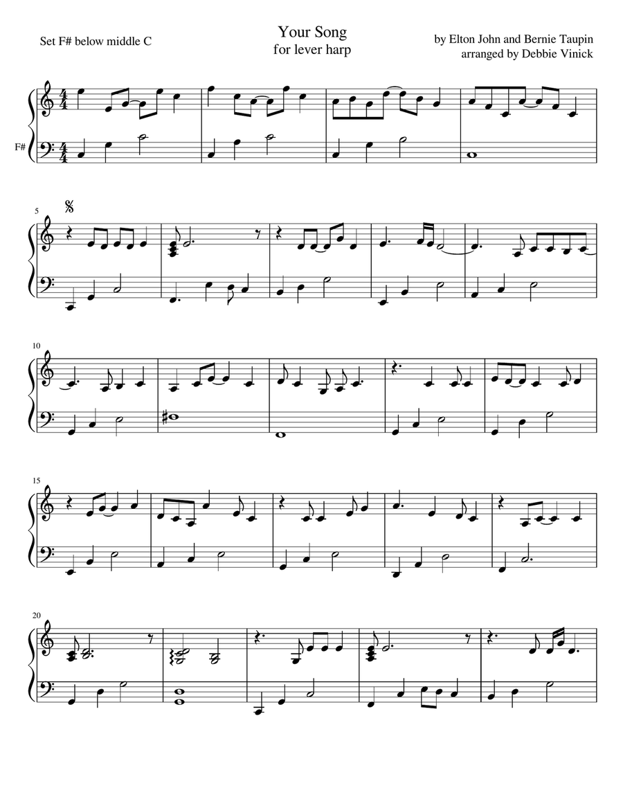 Your Song Celtic Harp scores gallery preview page 2