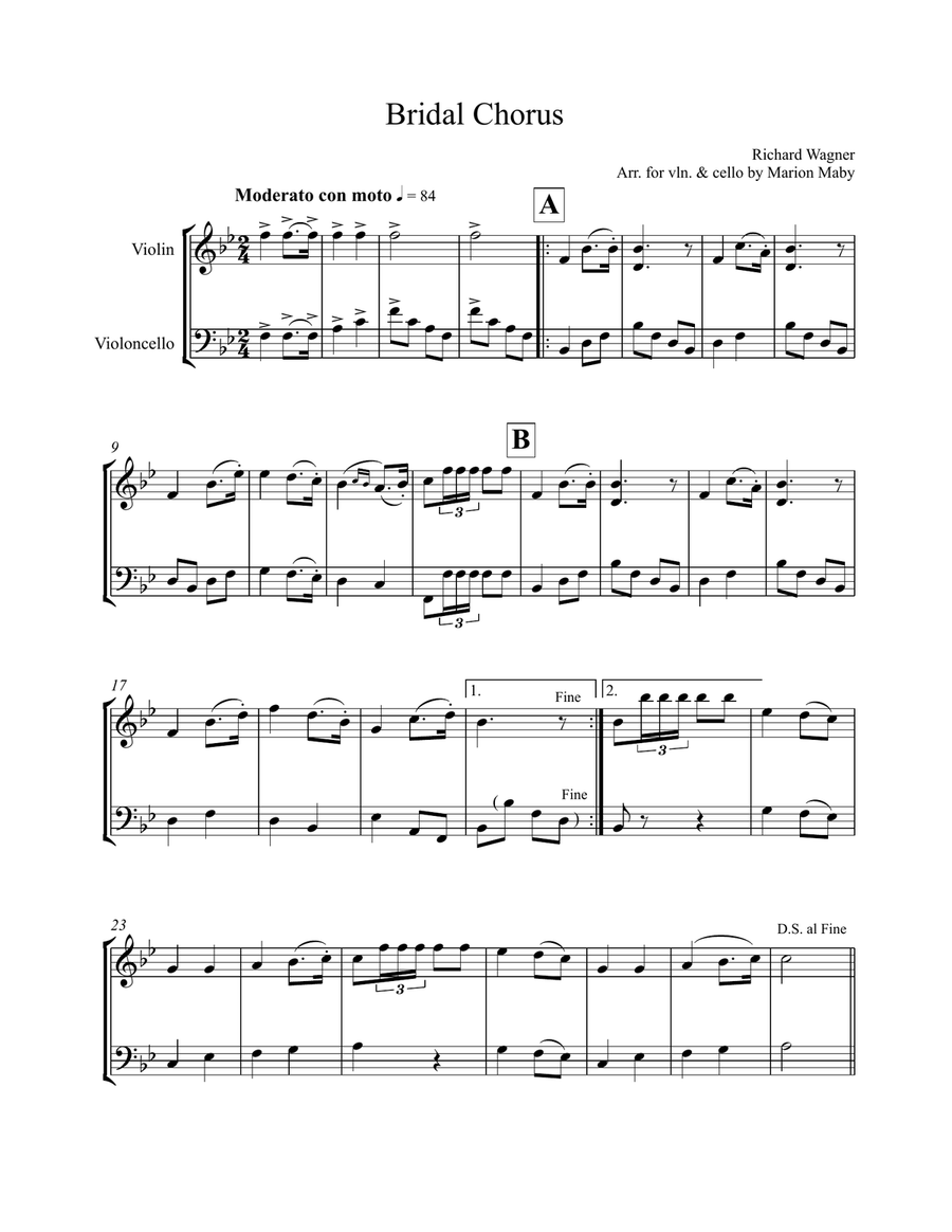 Wedding Collection for Violin & Cello Duet String Duet scores gallery preview page 2