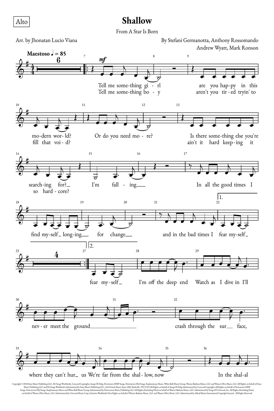 Shallow A Cappella scores gallery preview page 6