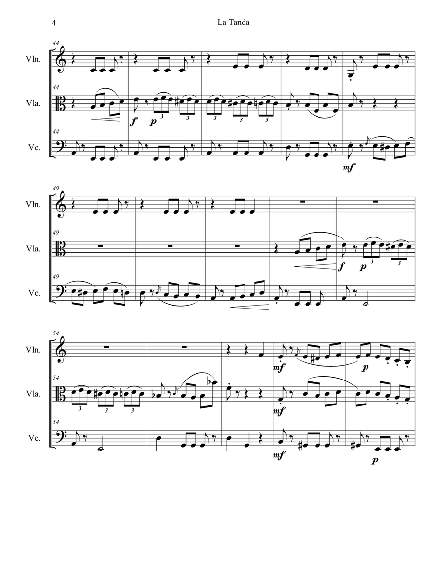 La Tanda La Tanda String Trio scores gallery preview page 4