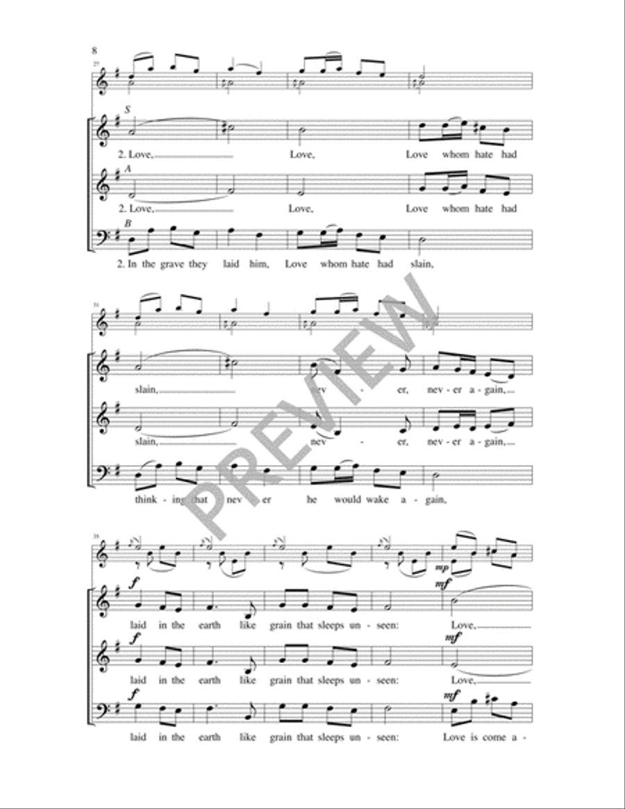 Noel Nouvelet / Now the Green Blade Rises 3-Part scores gallery preview page 8