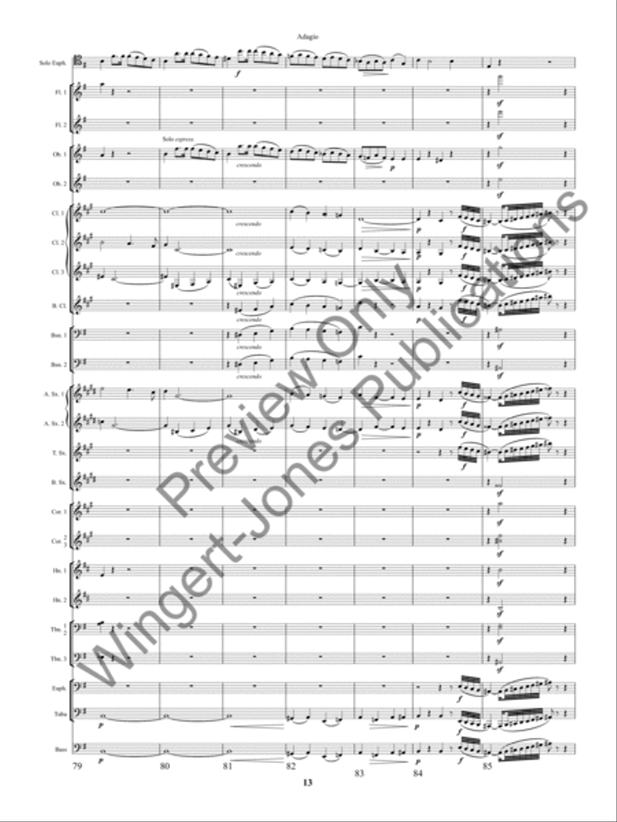 Adagio Solo Euphonium and Winds Concert Band scores gallery preview page 16