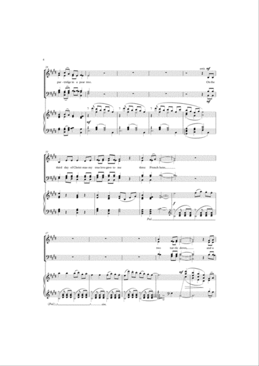 The Twelve Days of Christmas 4-Part scores gallery preview page 4