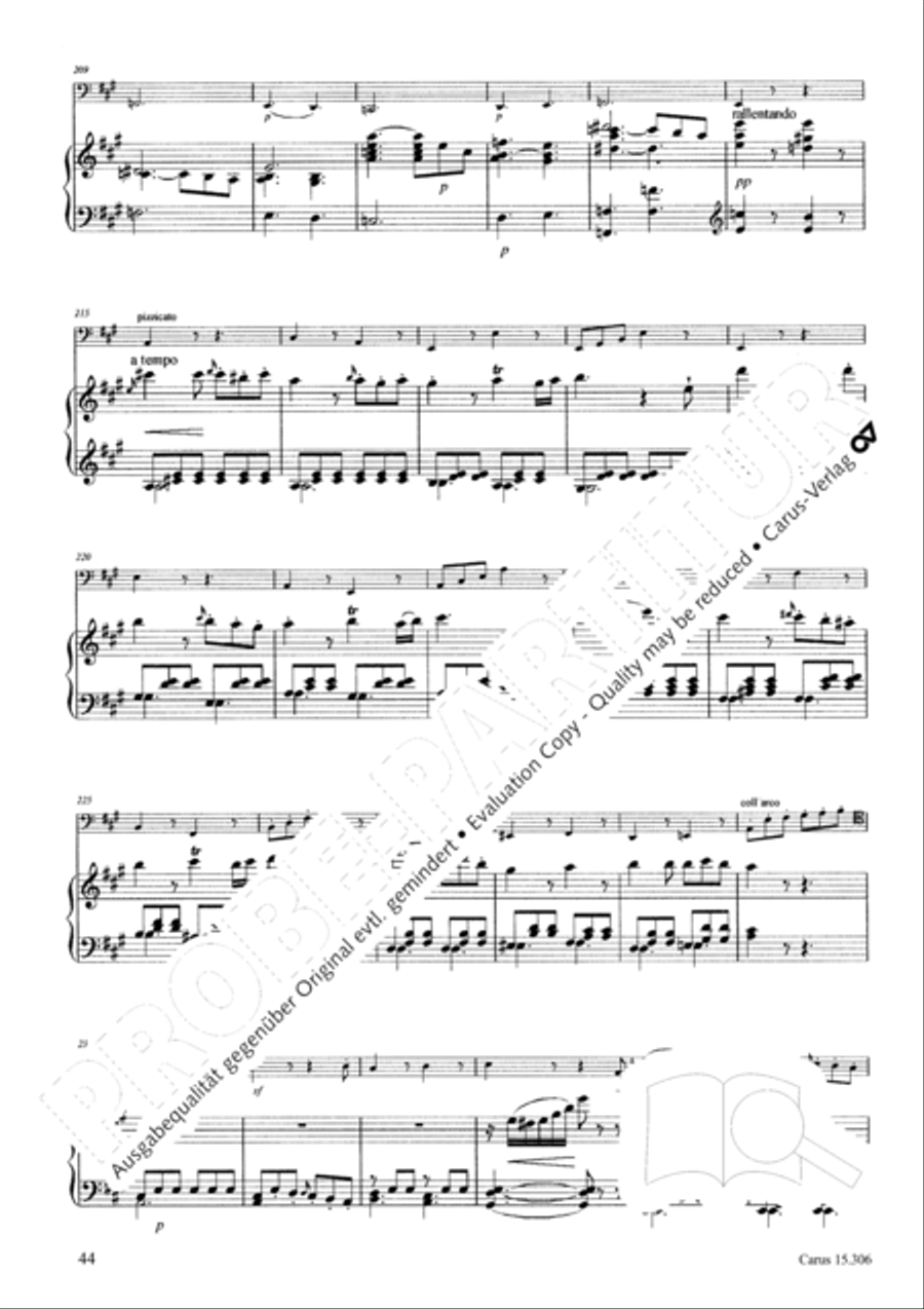 Grand Duo fur Violoncello und Klavier String Duet scores gallery preview page 45