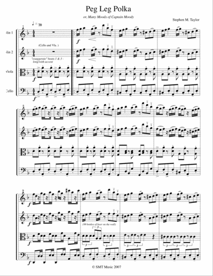 Pegleg Polka Pegleg Polka String Quartet scores gallery preview page 3