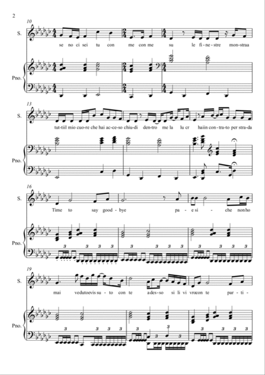 Con Te Partiro (time To Say Goodbye) Voice scores gallery preview page 3