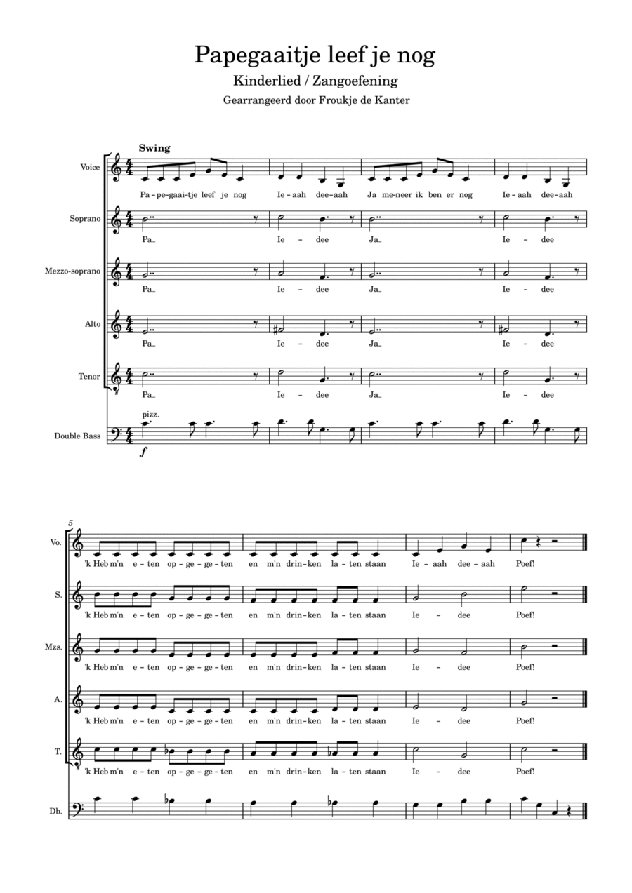 Papegaaitje leef je nog - SSAA/SAAT Zangoefening SSAA scores gallery preview page 1