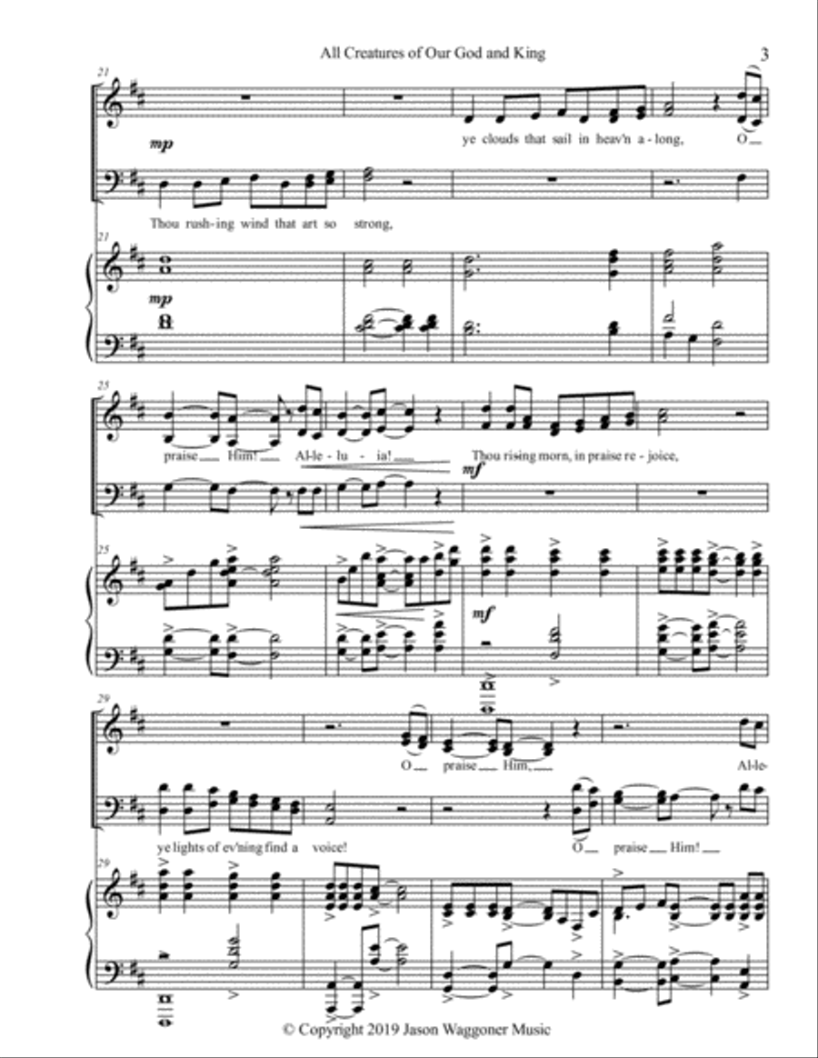 All Creatures of Our God and King 4-Part scores gallery preview page 3