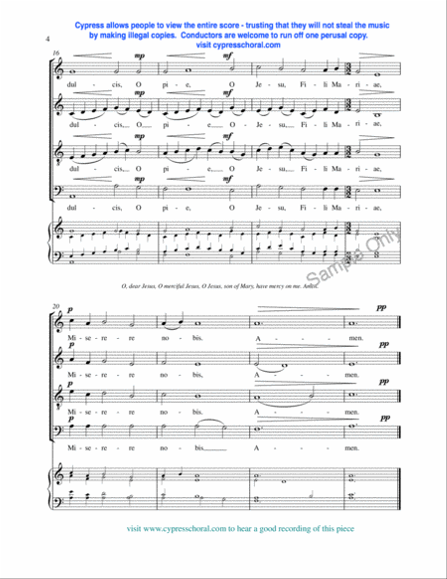 Ave Verum Corpus 4-Part scores gallery preview page 4