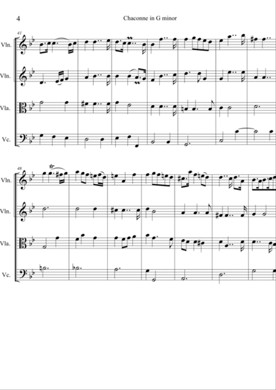 Chaconne in G minor for Strings Chamber Orchestra scores gallery preview page 5