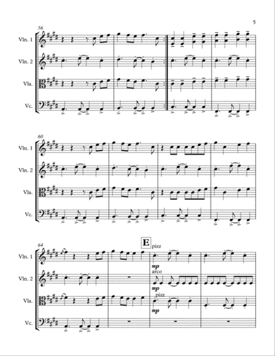 Shape Of You String Quartet scores gallery preview page 6