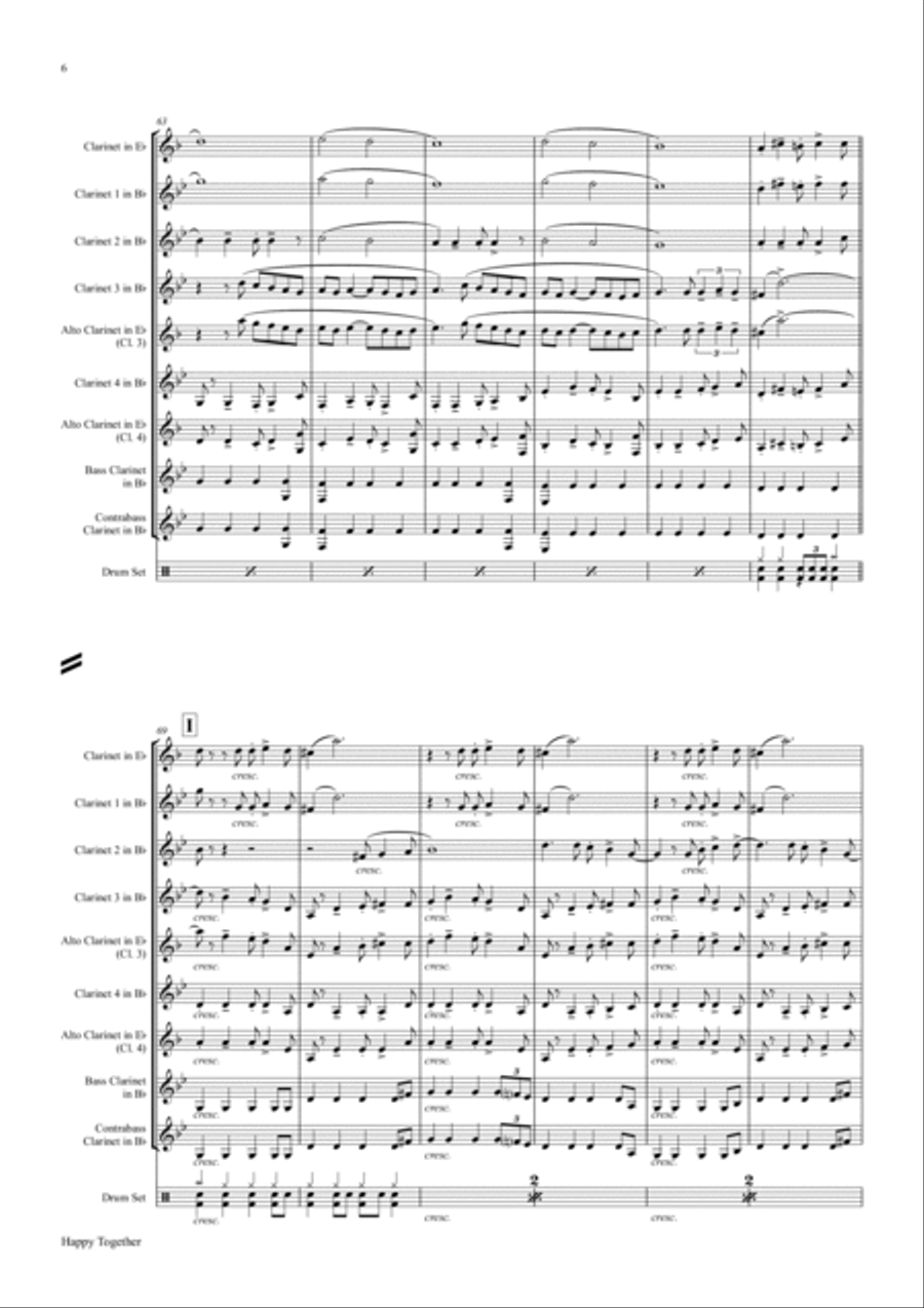 Happy Together Woodwind Ensemble scores gallery preview page 6
