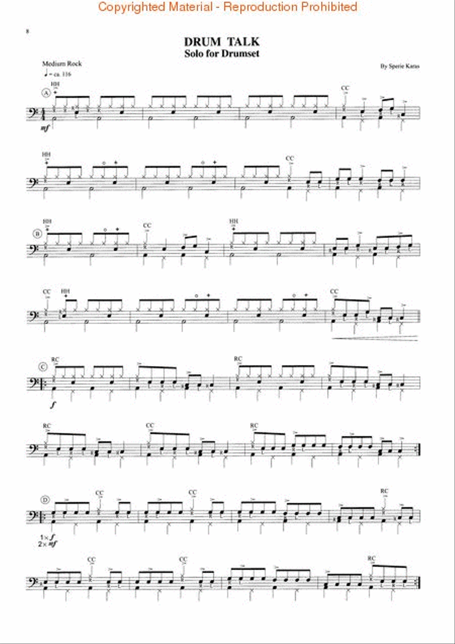 Rock Drumset Solos Drum Set scores gallery preview page 3