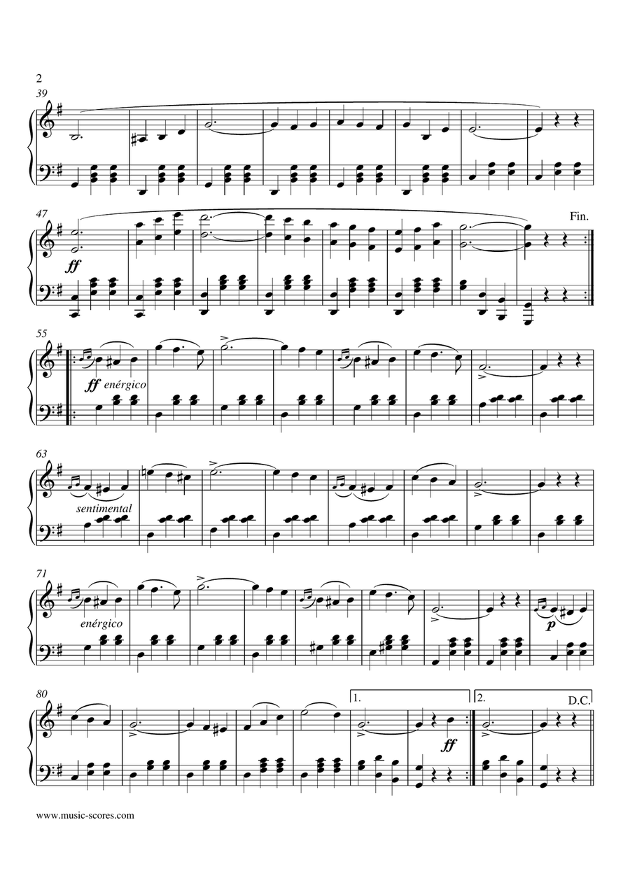 Over the Waves - Piano Piano Solo - Digital Sheet Music page 2