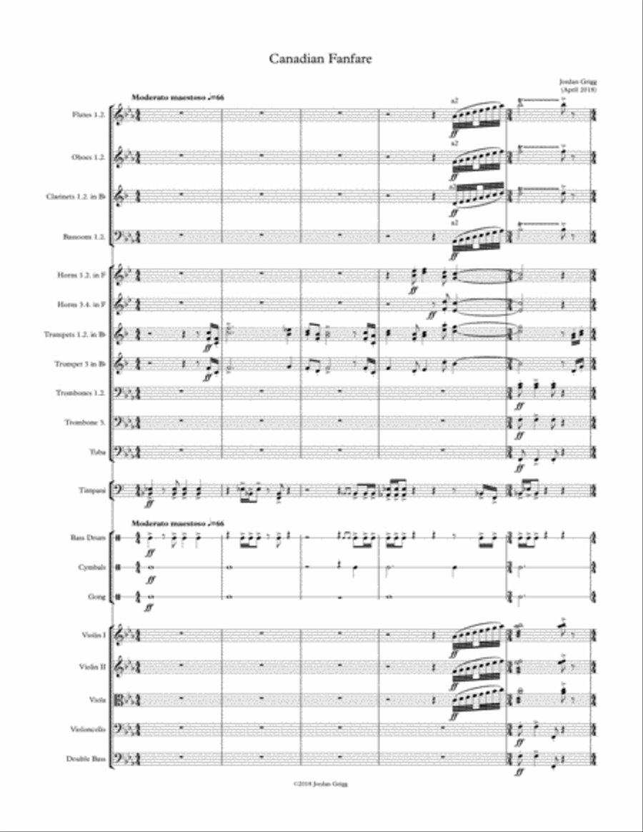 Canadian Fanfare Canadian Fanfare Full Orchestra scores gallery preview page 1