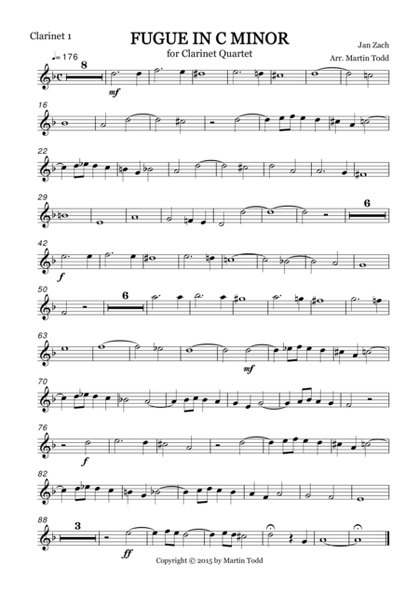 Fugue in C Minor for Clarinet Quartet image number null