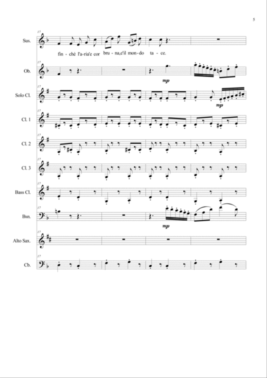 Lascia ch'io pianga for soprano and concert band Concert Band scores gallery preview page 5
