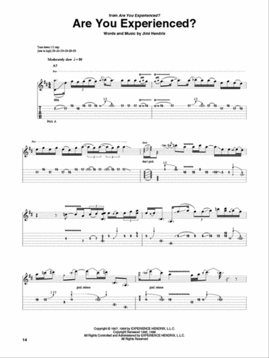 Jimi Hendrix Omnibook Guitar Tablature scores gallery preview page 4