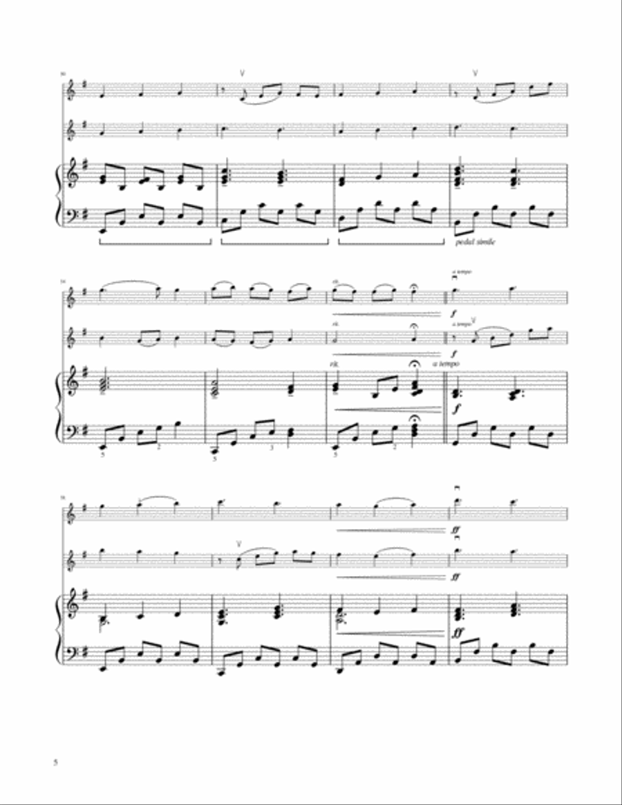 Come, Thou Long Expected Jesus - Violin Duet with Piano Accompaniment String Duet scores gallery preview page 6