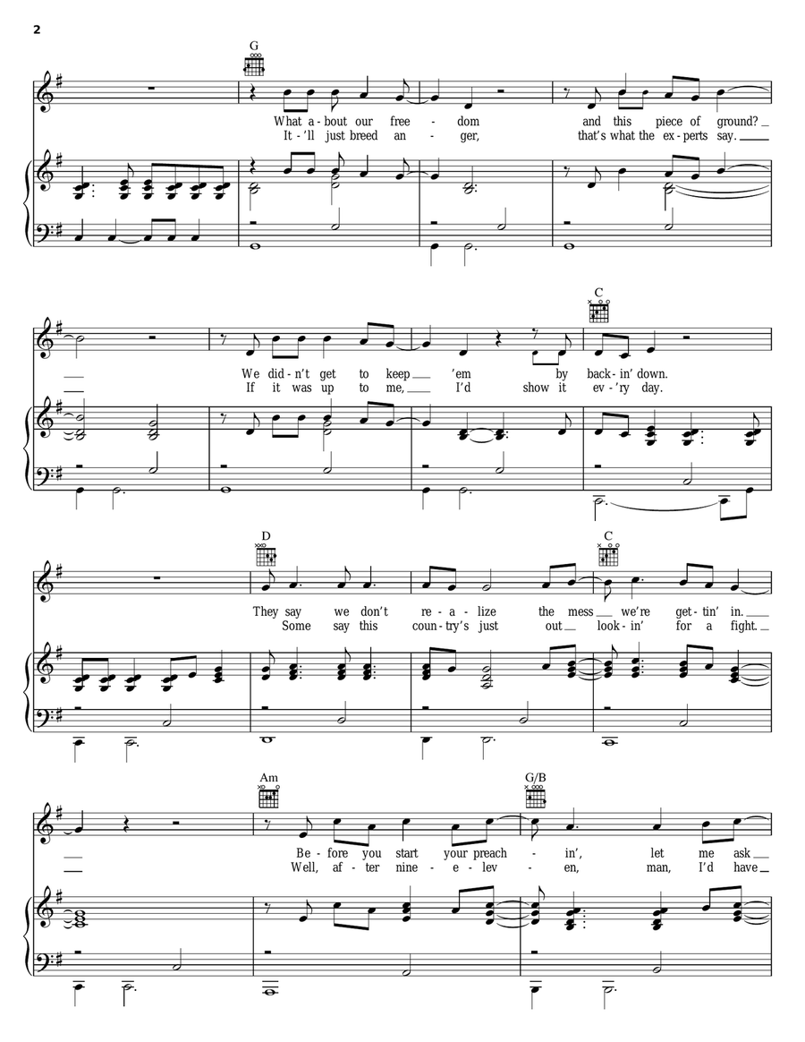 Have You Forgotten? Piano, Vocal, Guitar scores gallery preview page 2