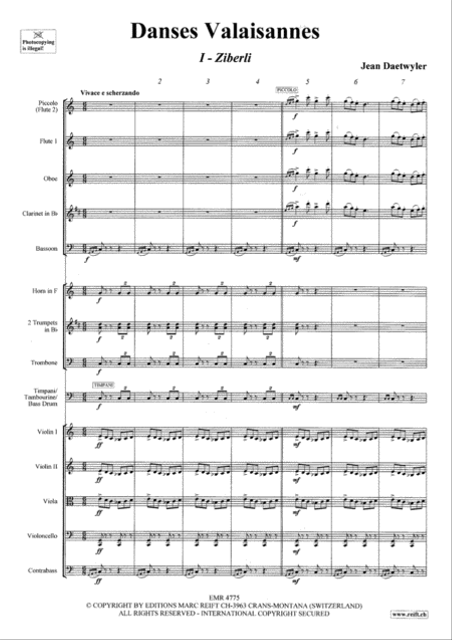 Danses Valaisannes Orchestra scores gallery preview page 3