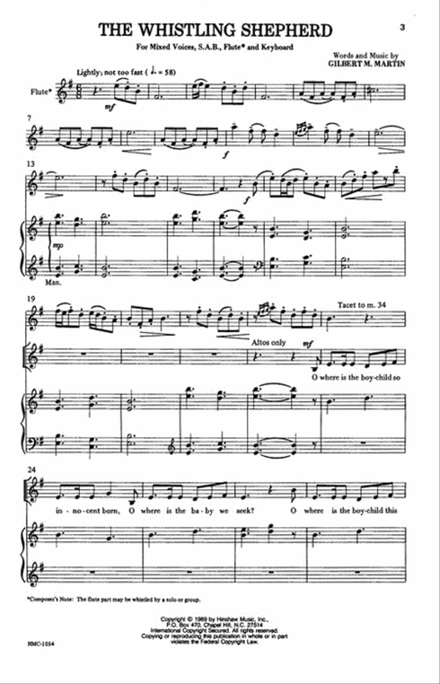 The Whistling Shepherd 3-Part scores gallery preview page 2