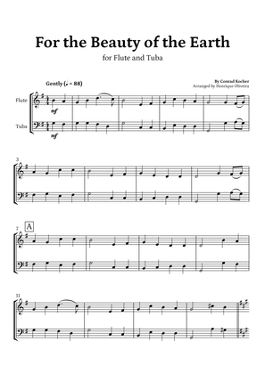 Book cover for For the Beauty of the Earth (for Flute and Tuba) - Easter Hymn