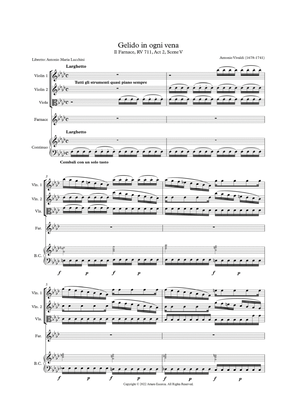 Book cover for "Gelido in ogni vena" from "Il Farnace" RV 711 - Antonio Vivaldi - Score Only