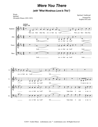 Were You There (with "What Wondrous Love Is This") (for SATB)