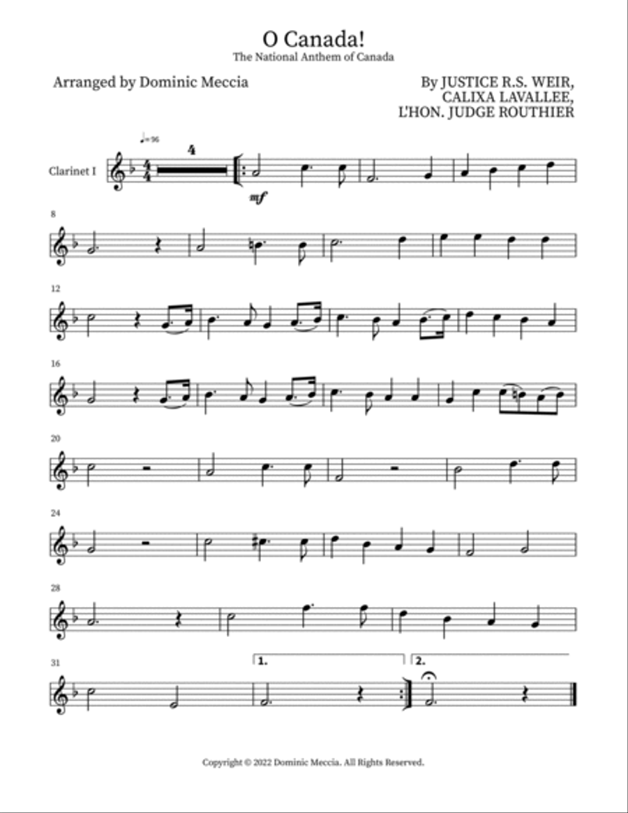 O Canada! O Canada! Small Ensemble scores gallery preview page 5