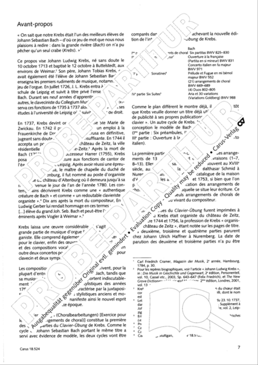 Chorale arrangements. First part of the Clavier-Ubung Collection / Songbook scores gallery preview page 8