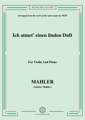 Book cover for Mahler-Ich atmet' einen linden Duft, for Violin and Piano