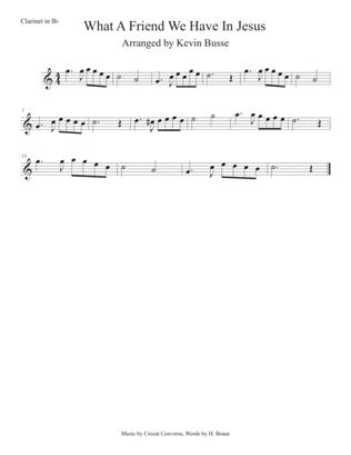 Book cover for What A Friend We Have In Jesus (Easy key of C) Clarinet