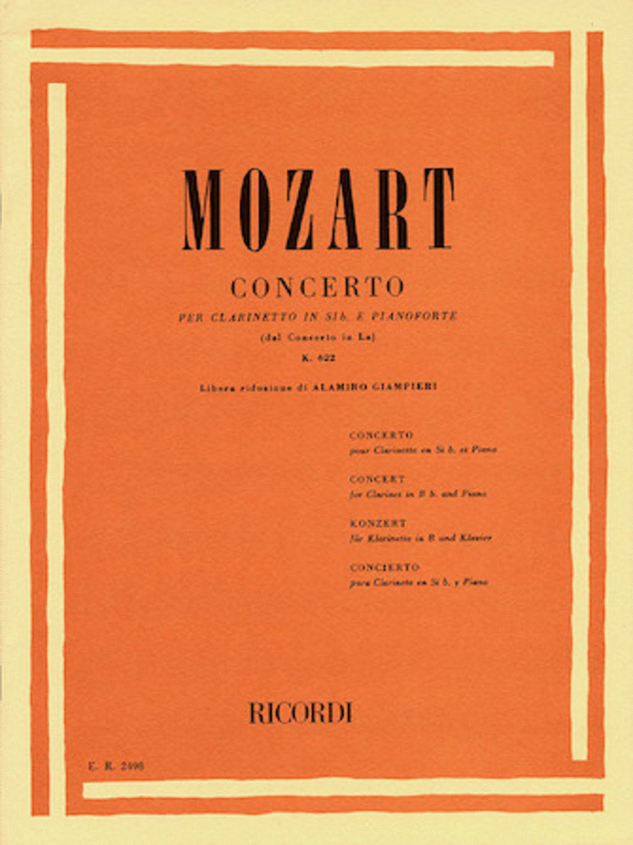 Concerto in A Major for Clarinet and Orchestra, Op. 107, K622 Orchestra scores gallery preview page 1