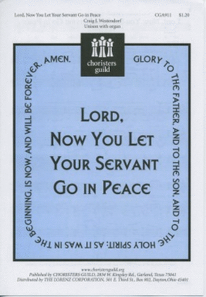 Lord, Now You Let Your Servant Go in Peace
