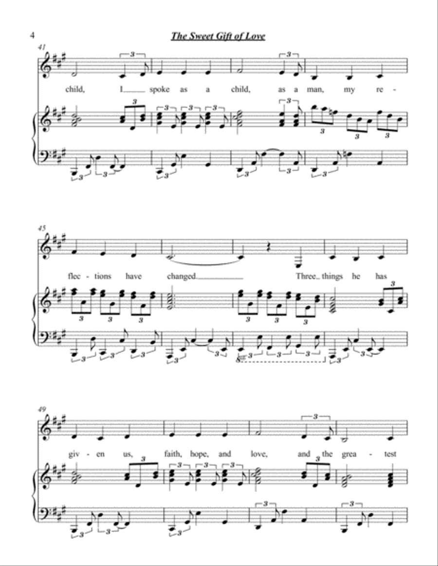 The Sweet Gift of Love, vocal solo. Voice Solo scores gallery preview page 4