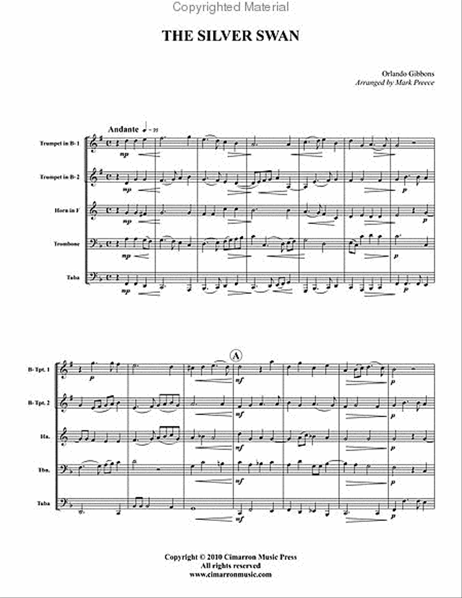 The Silver Swan Brass Quintet scores gallery preview page 2
