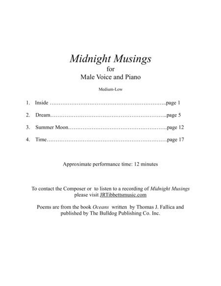 Midnight Musings for Medium-Low Voice;
