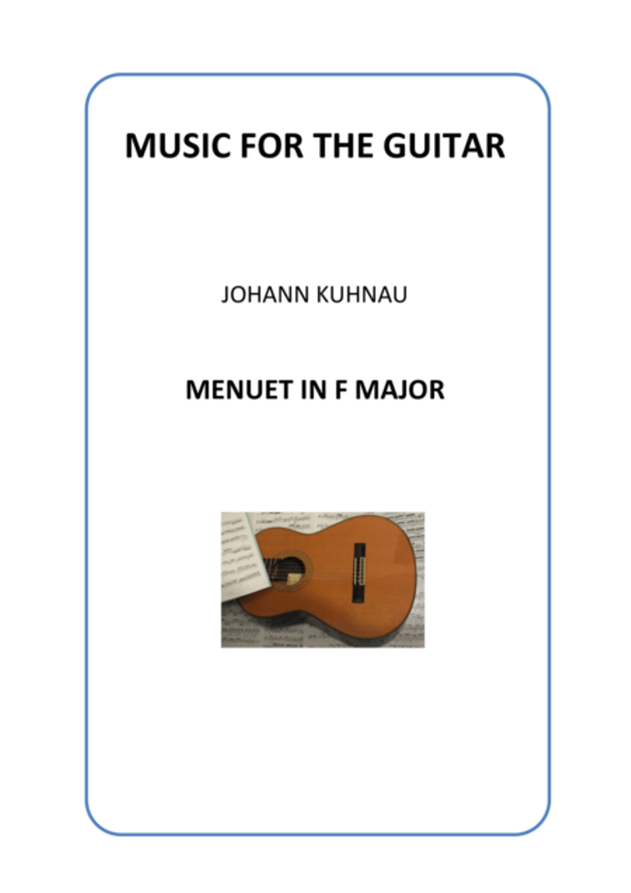 Menuet in F major - Johann Kuhnau Classical Guitar scores gallery preview page 1