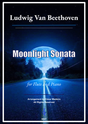 Book cover for Moonlight Sonata by Beethoven 1 mov. - Flute and Piano (Full Score)