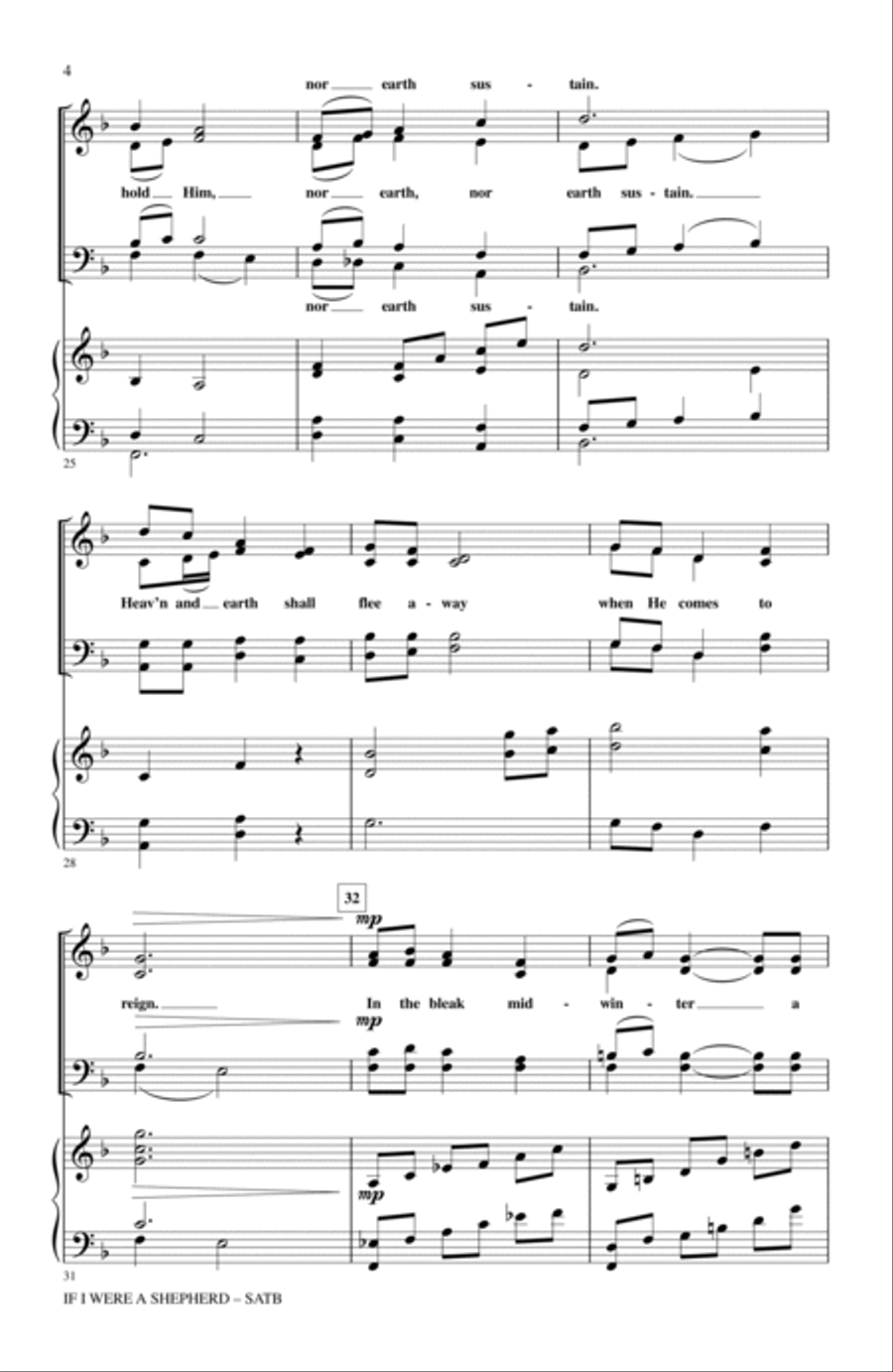 If I Were A Shepherd 4-Part scores gallery preview page 3