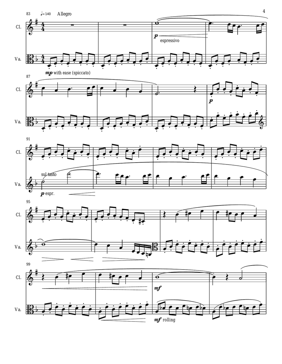 Tranquil Awakening Clarinet scores gallery preview page 4