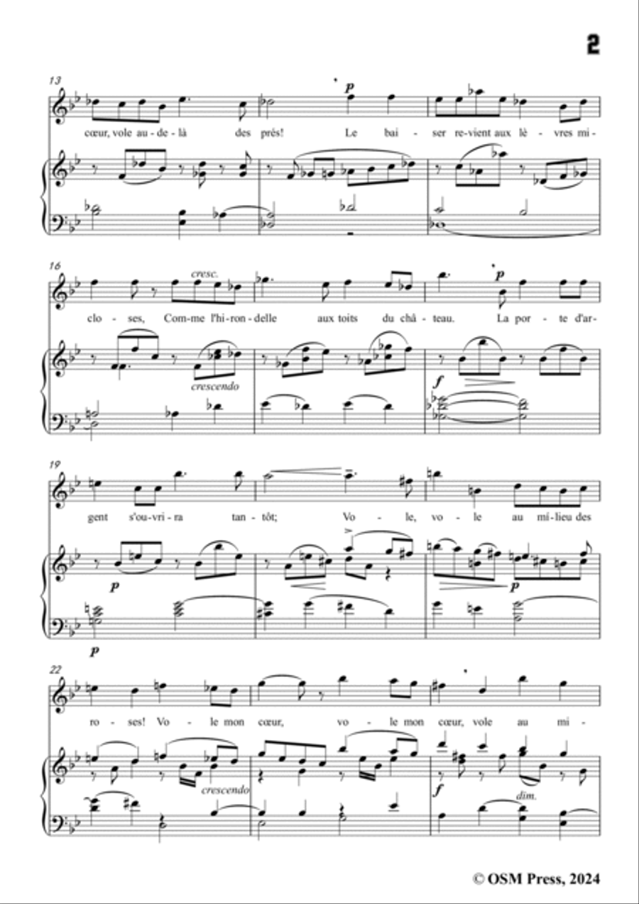Paladilhe-Vole,mon cœur,in B flat Major Voice scores gallery preview page 3