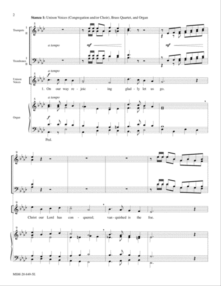 On Our Way Rejoicing (Hermas) 4-Part scores gallery preview page 2