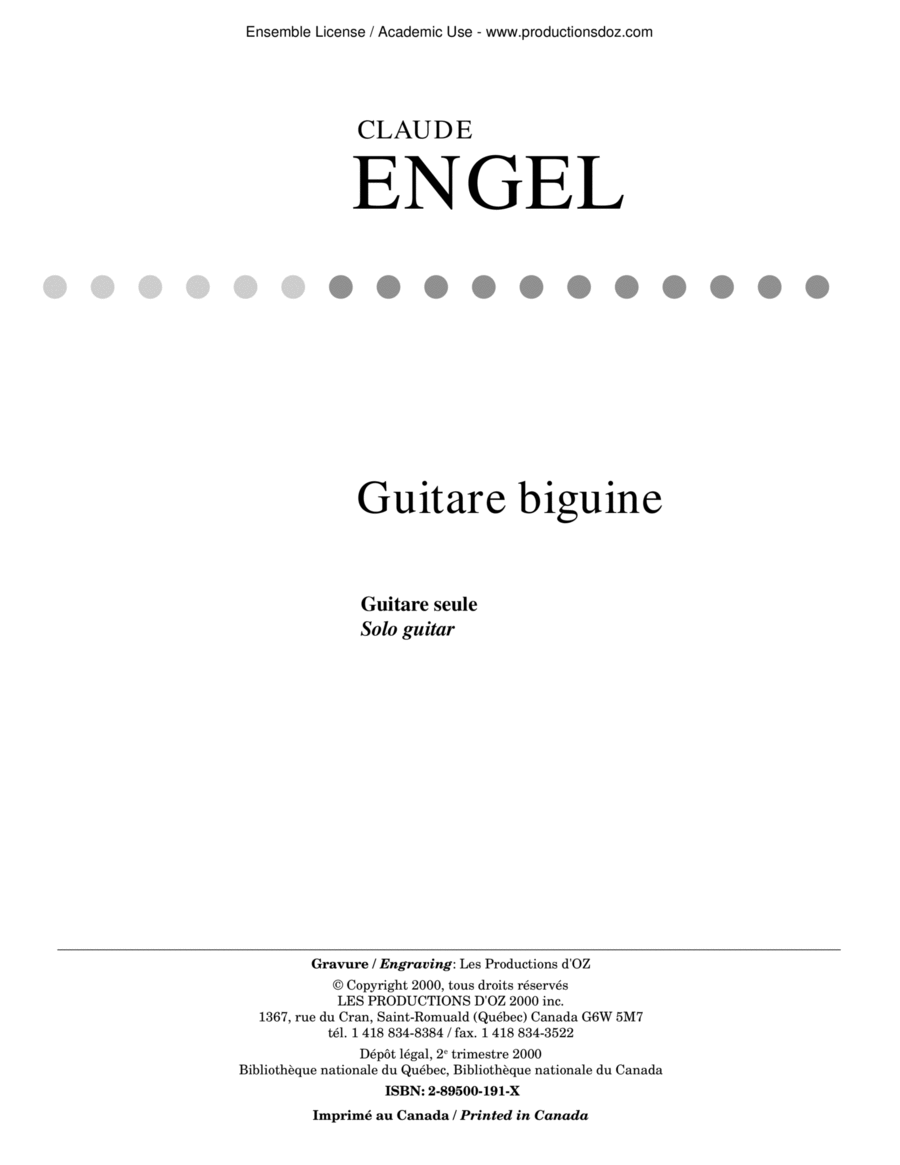 Guitare biguine Classical Guitar scores gallery preview page 1