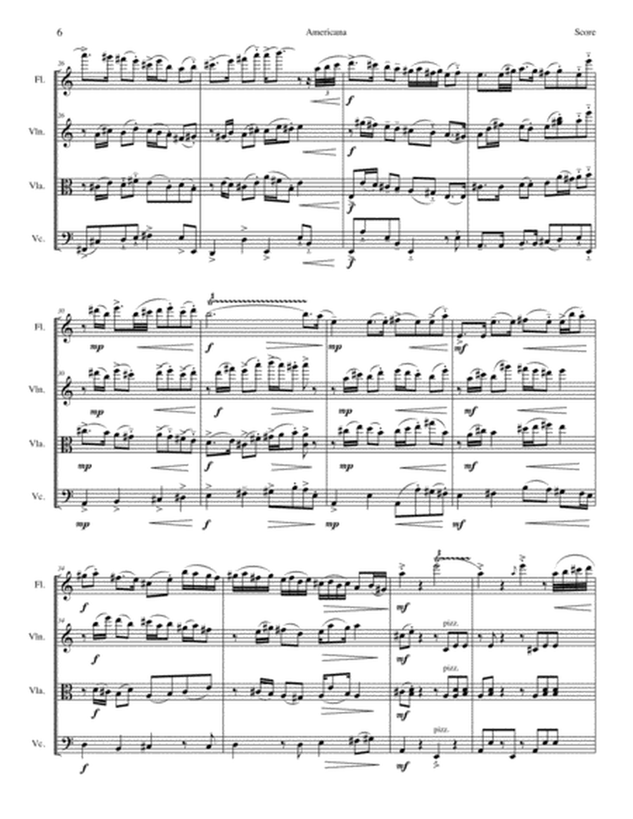 AMERICANA for flute/alto flute, violin, viola, and cello image number null