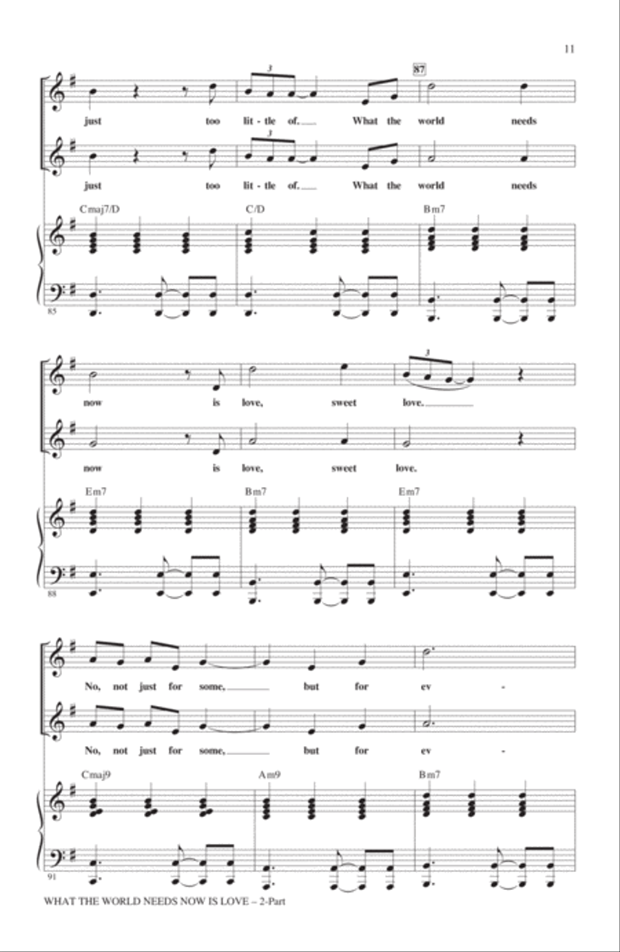 What The World Needs Now Is Love (arr. Roger Emerson) 2-Part scores gallery preview page 10