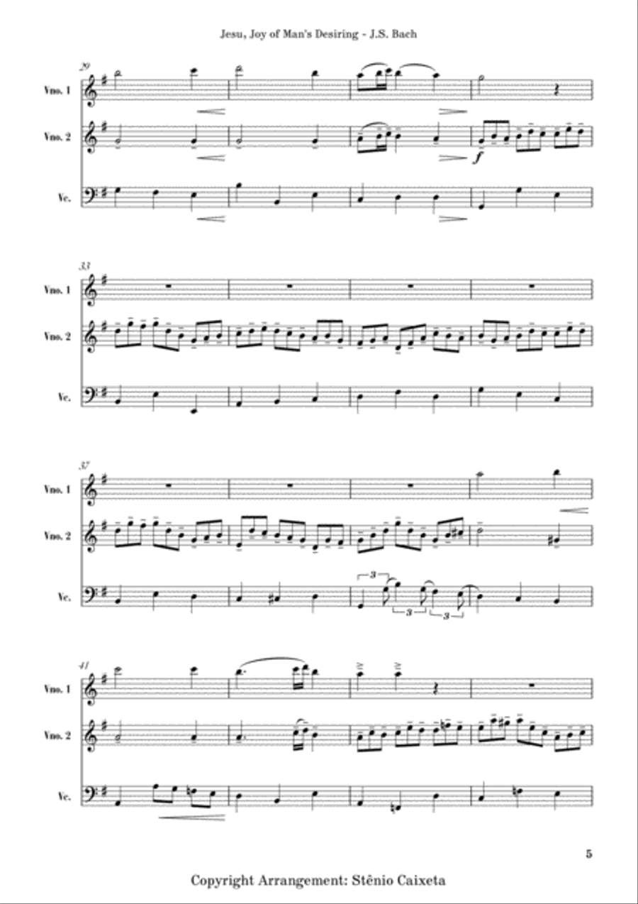 Jesu, Joy of Man's Desiring - BWV 147 String Duet scores gallery preview page 5