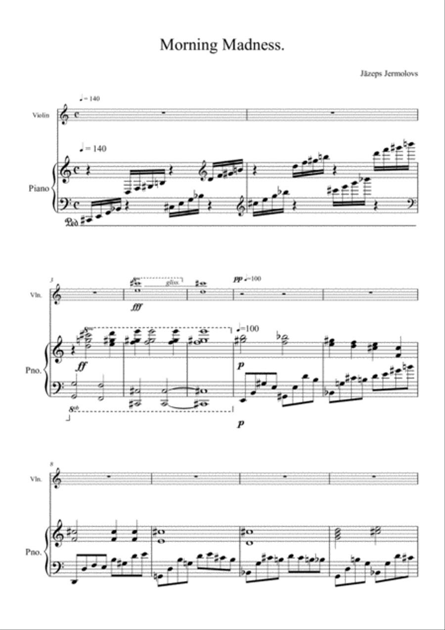 Morning Madness Violin Solo scores gallery preview page 1